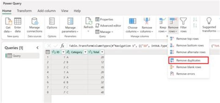 How to remove duplicates on Power BI based on multiple columns? ·
