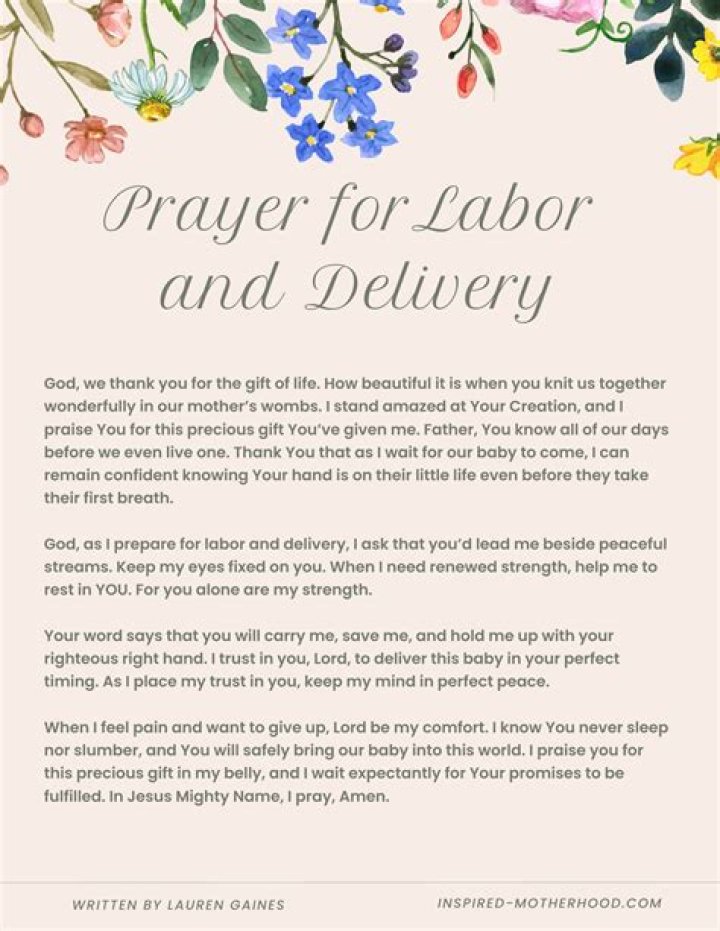 Prayers For Labor And Delivery